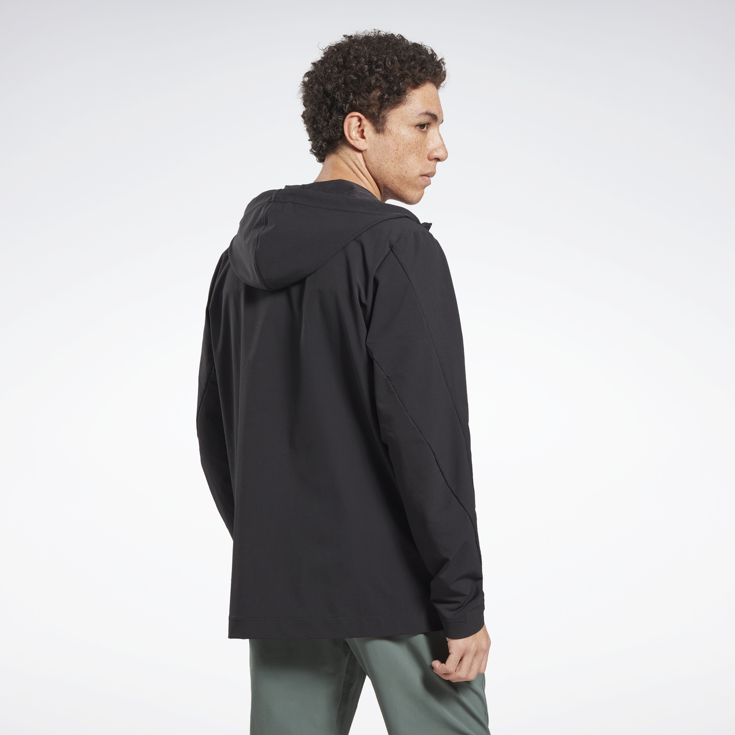Ltwt Woven Fz Hoodie Black
