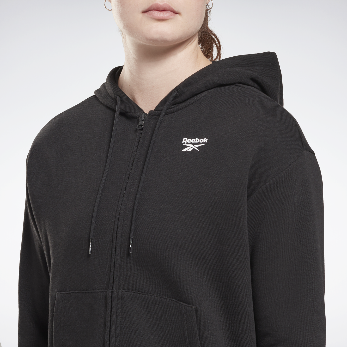 Reebok Identity Small Logo French Terry Zip-Up Hoodie Black