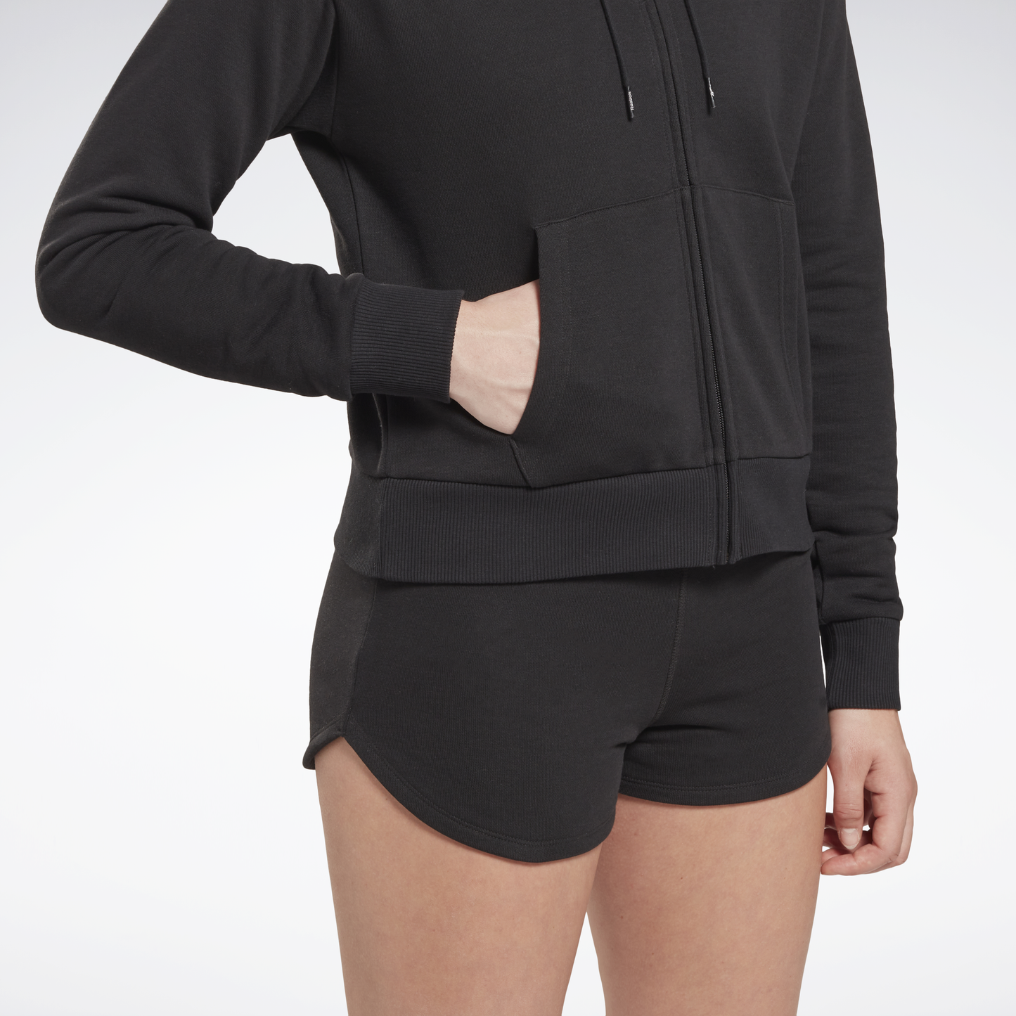 Reebok Identity Small Logo French Terry Zip-Up Hoodie Black