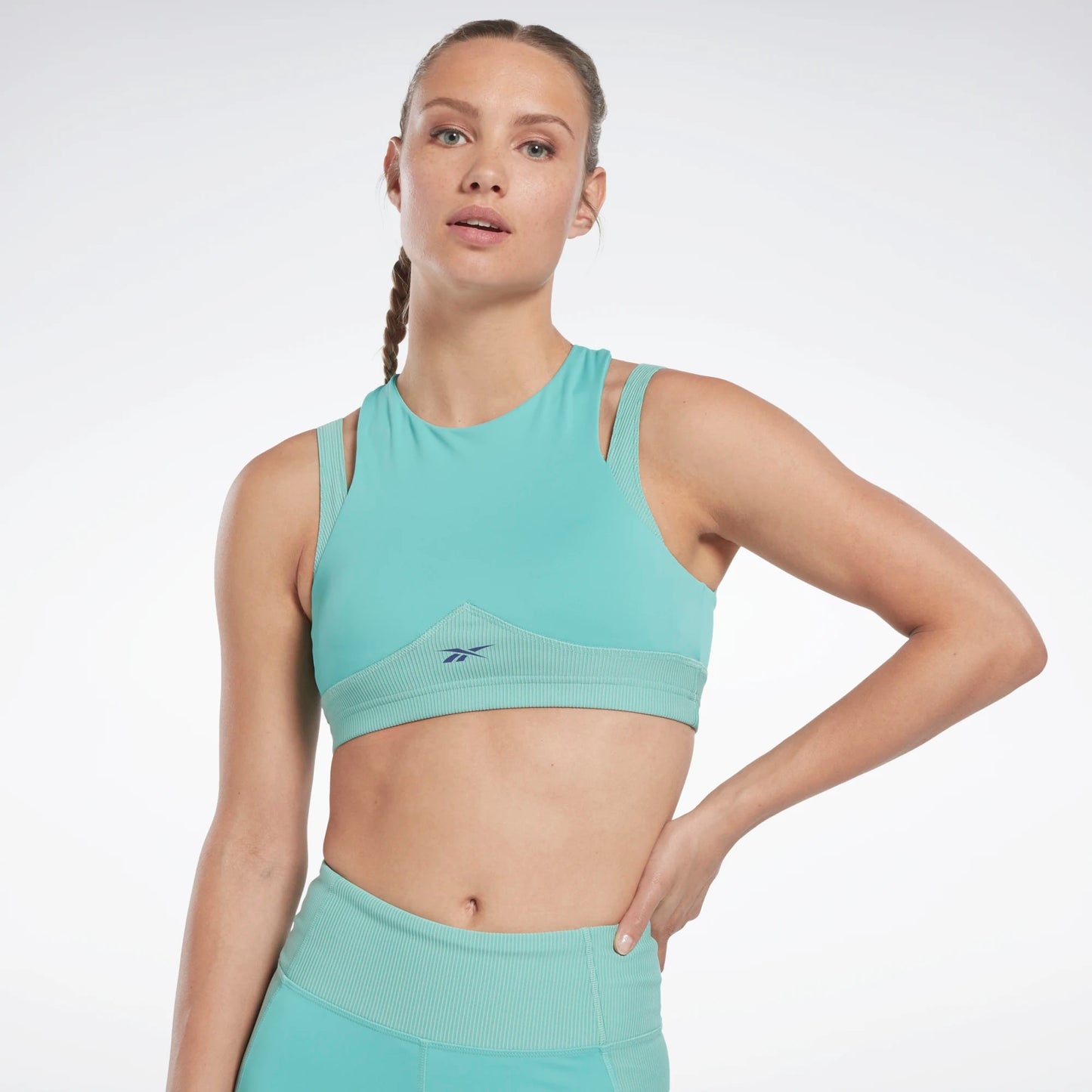 Lm Rib Cropped Tank Semi Teal