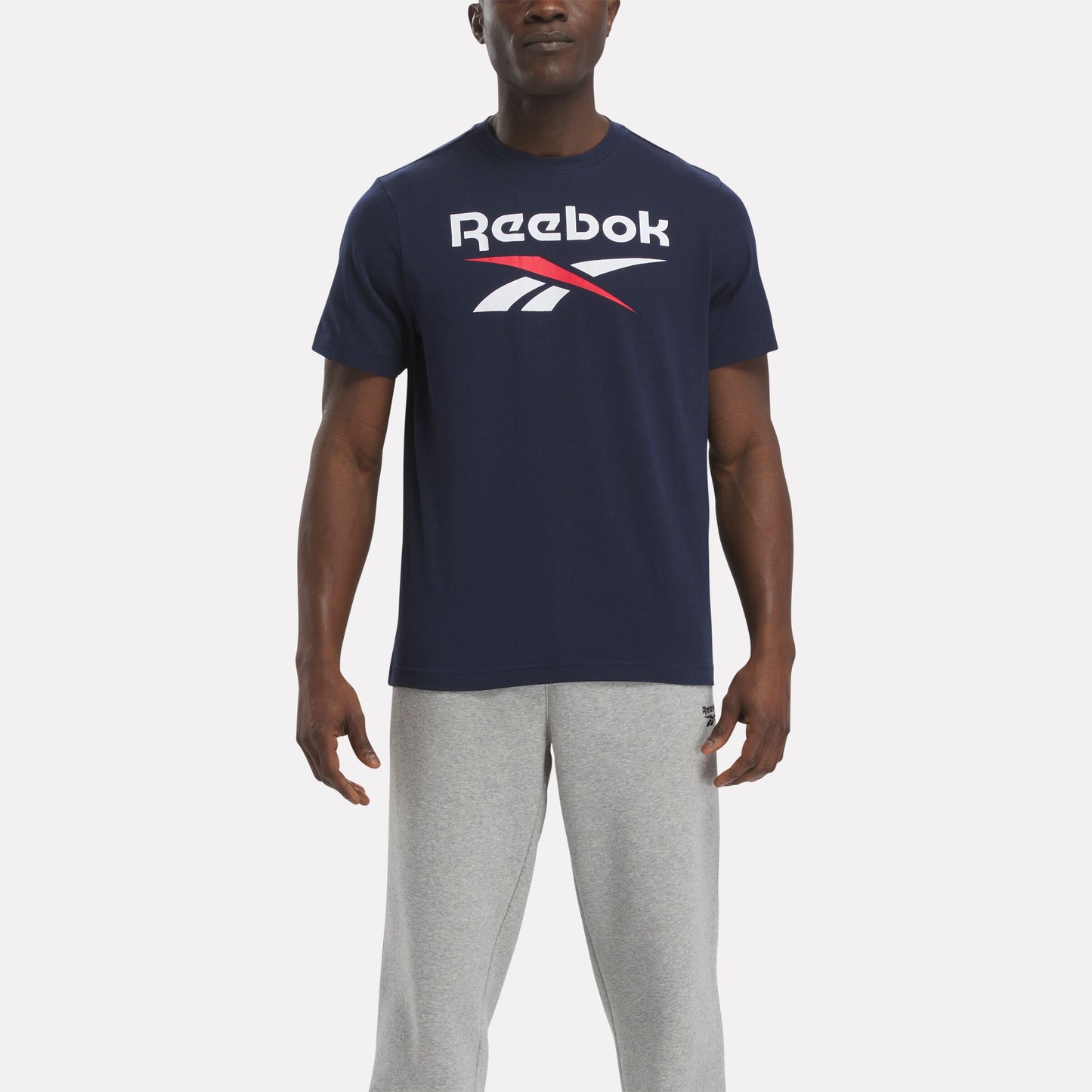Reebok Id Stacked Logo T-Shirt Vector Navy