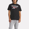 Reebok Id Stacked Logo T-Shirt Black/White/Vector Red