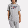 Reebok Id Stacked Logo T-Shirt Mgreyh/Vectornavy/Vectorred