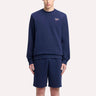 Reebok Identity French Terry Logo Crew Sweatshirt Vector Navy