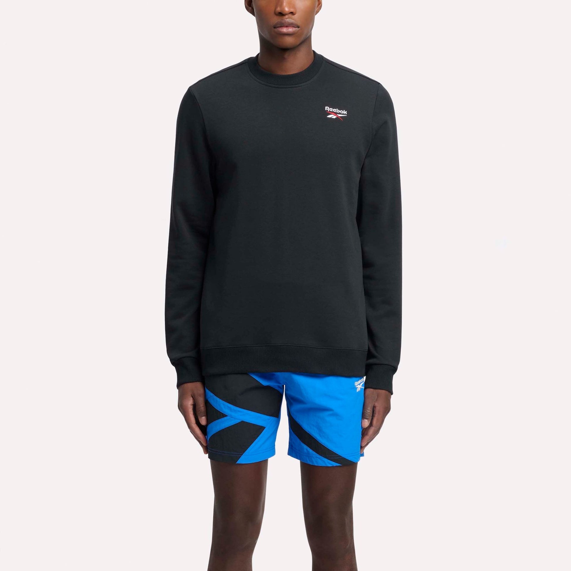 Reebok Identity French Terry Logo Crew Sweatshirt Black/White/Red