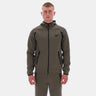 Contrast Panel Zip Hoody Army Green