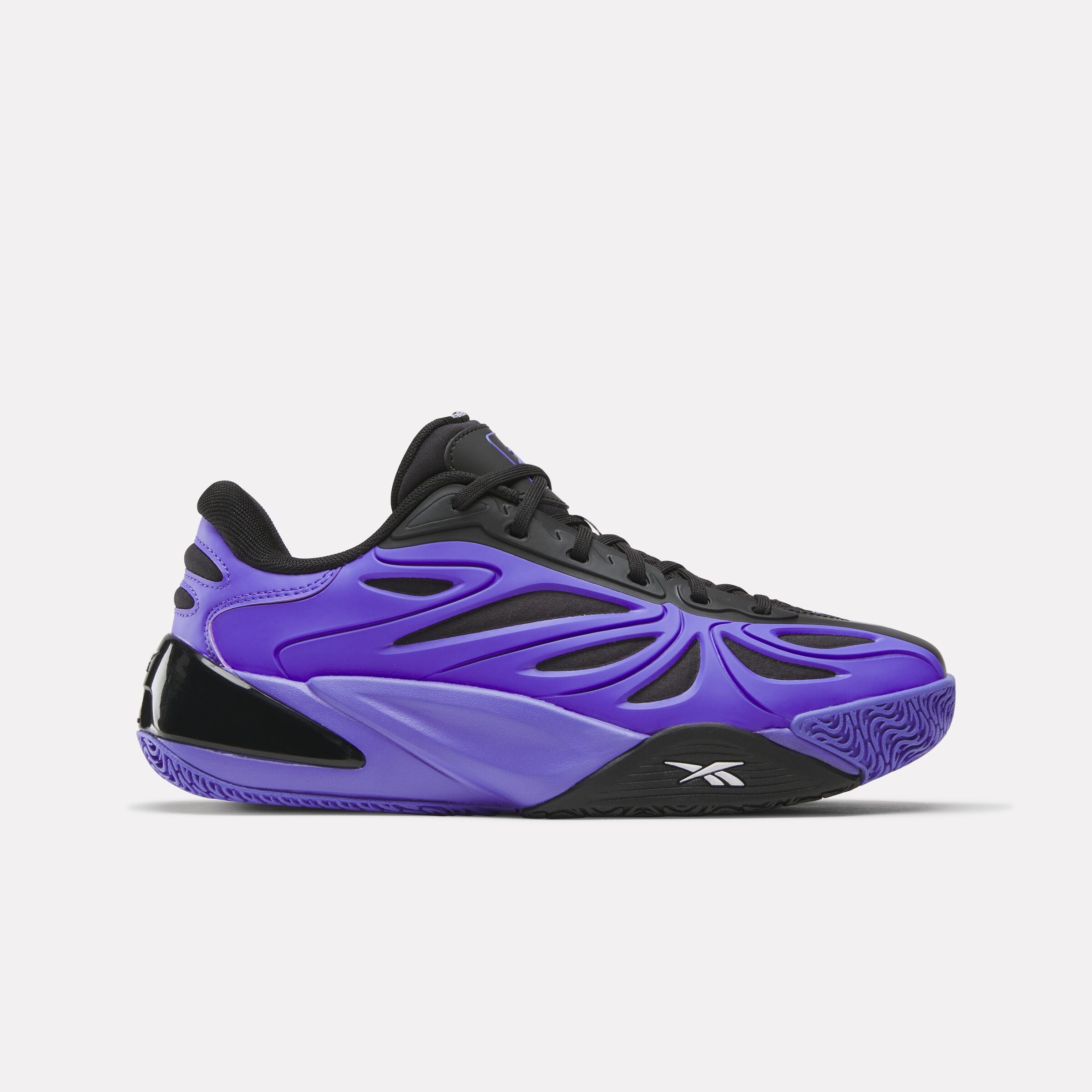 purple black basketball shoes