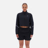 Cropped 1/4 Zip Windbreaker Black