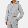 Wardrobe Essential Cropd Hoodi Silver Marl