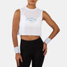 Lux Cropped Graphic Tank White