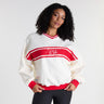 Rbk World V Neck Crew White/ Energy Red