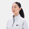 3/4 Zip Overhead Top Silver Marl