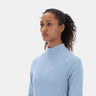 Long Sleeve Mock Neck Top Leisure Blue