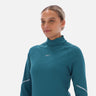 Ls Mock Neck Top Retro Teal