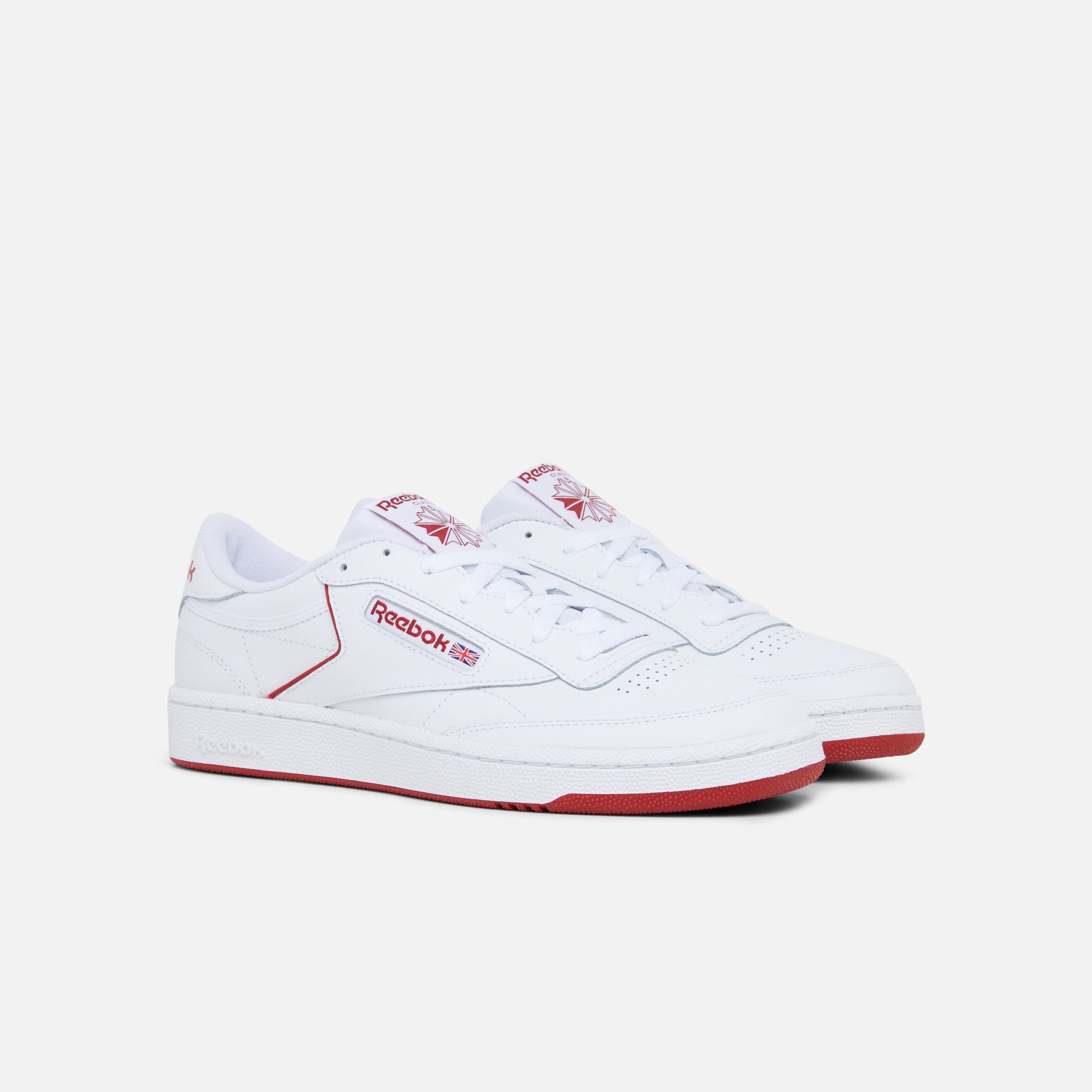 Reebok white best sale and red