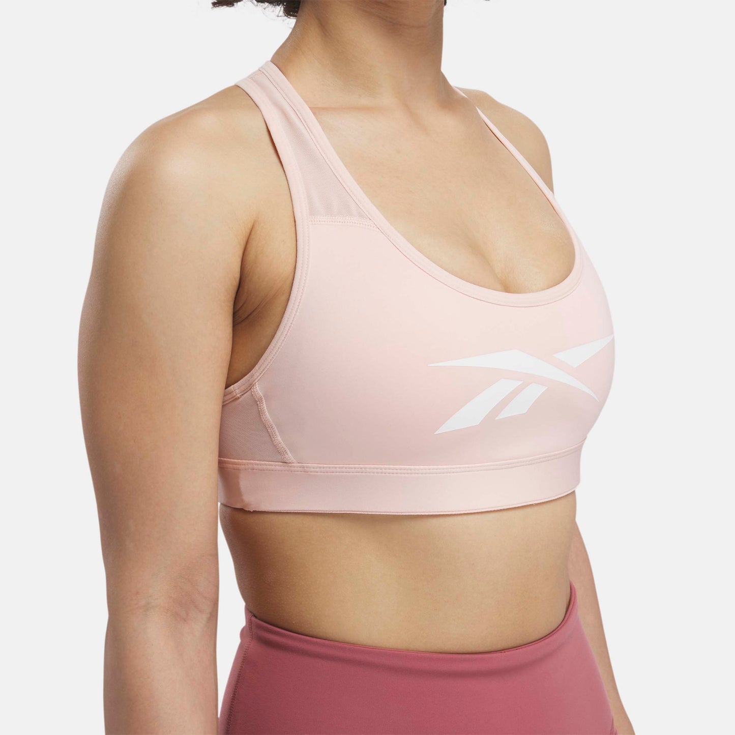 Reebok Lux Vector Racer Sports Bra Possibly Pink