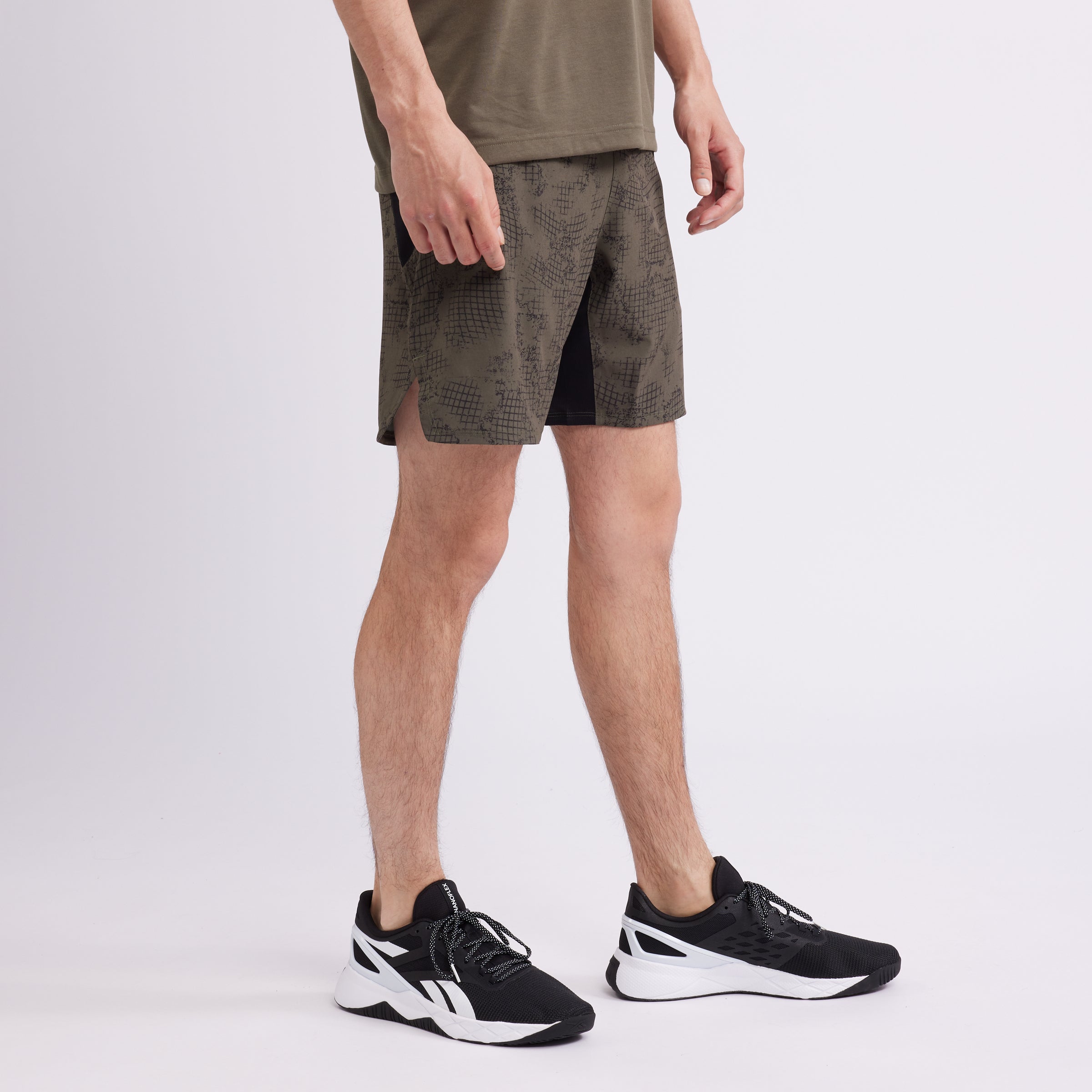 Green sales reebok shorts