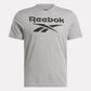 Reebok Id Stacked Logo T-Shirt Medium Grey Heather
