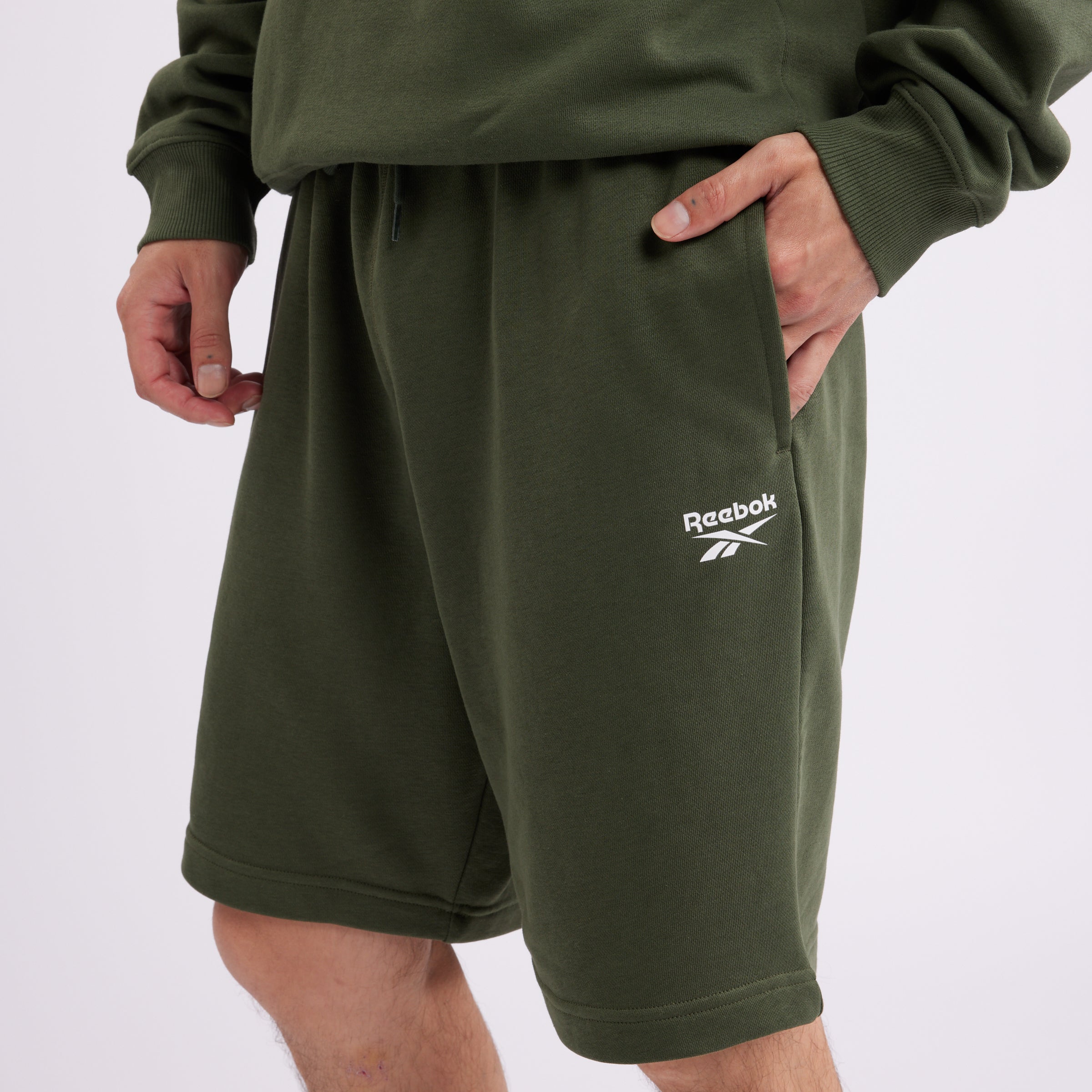 Green sales reebok shorts