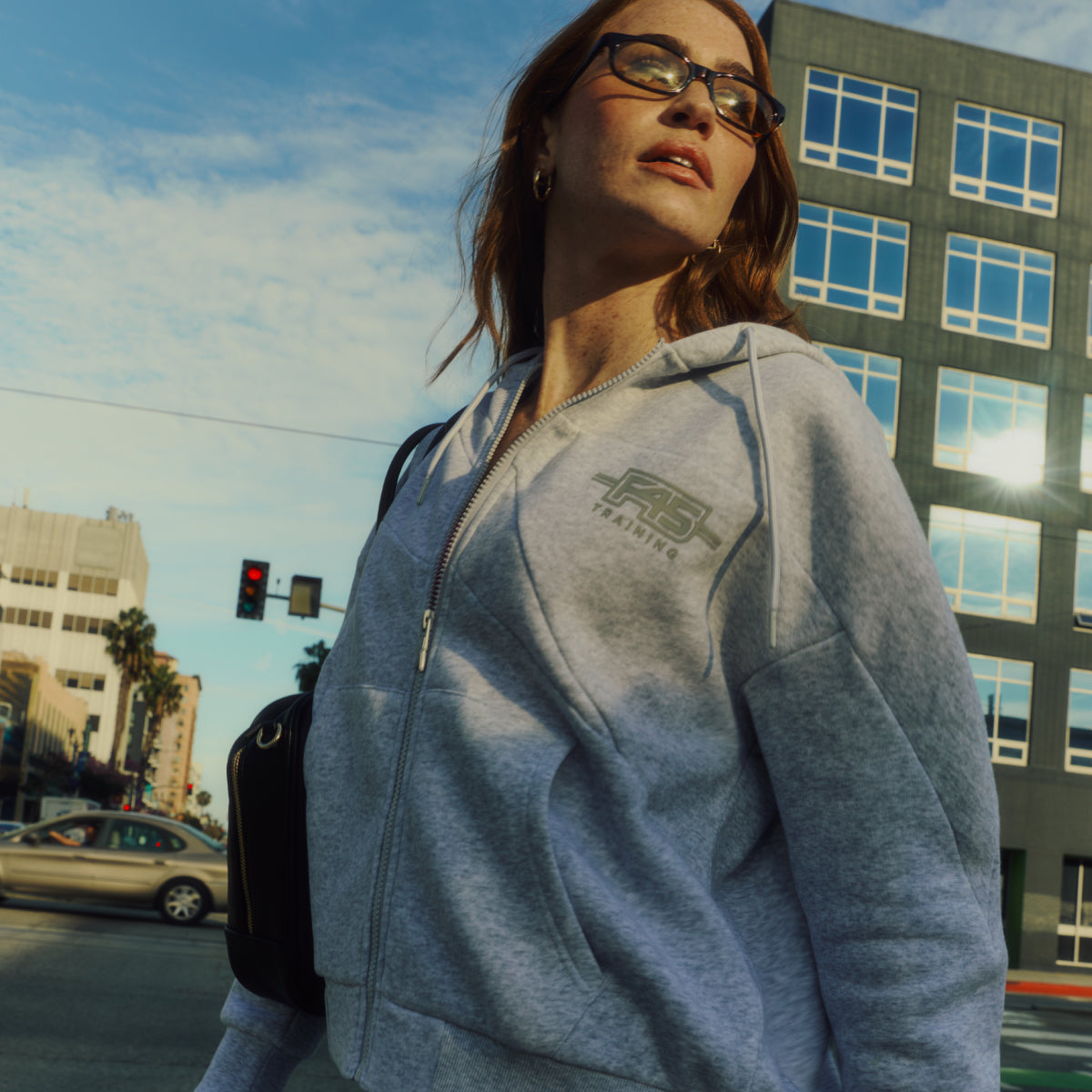 Women's Reebok X F45 Training Relaxed Zip Hoodie Silver Marl