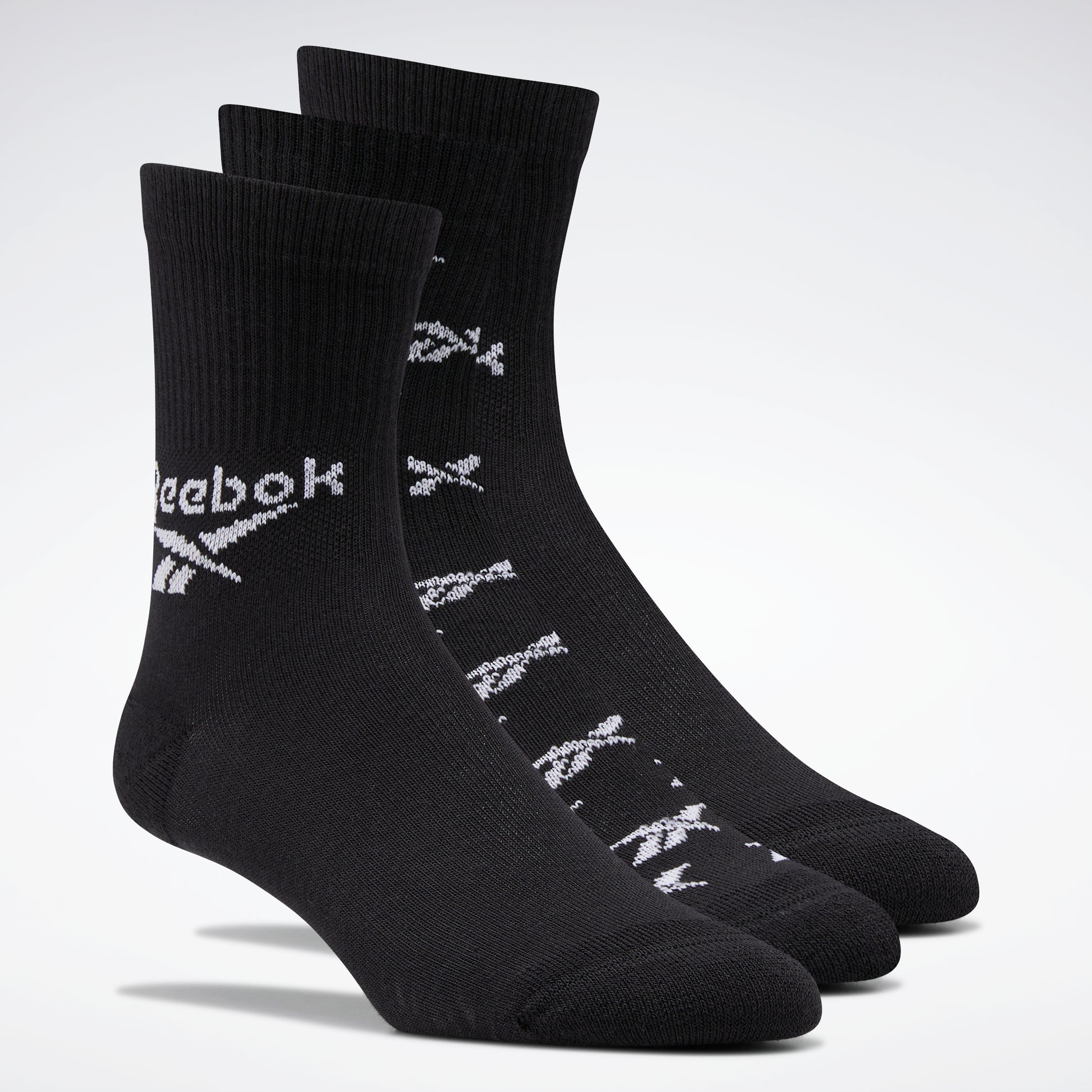 Classics Fold-Over Crew Socks 3 Pairs Black – Reebok Australia