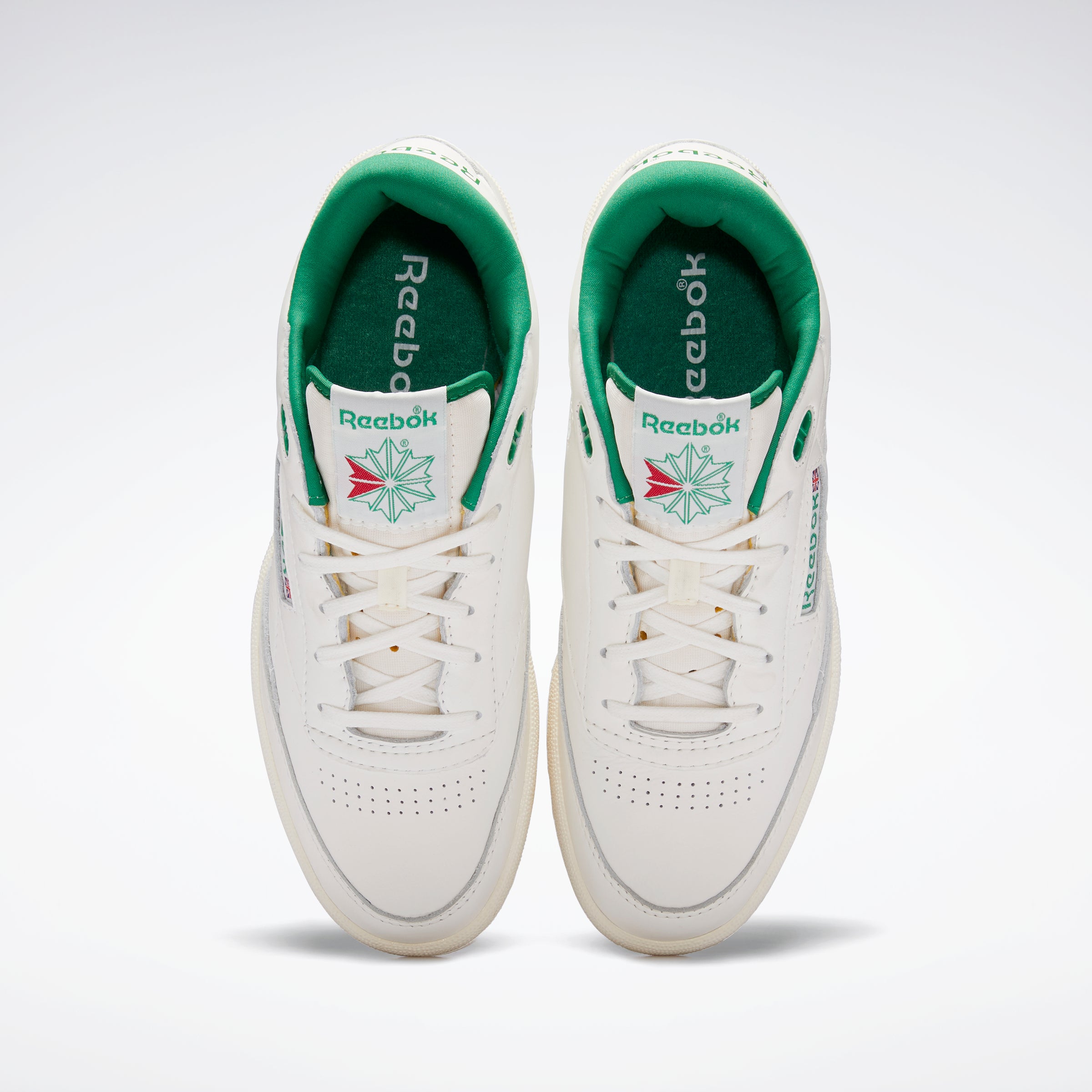 Green and white on sale reebok