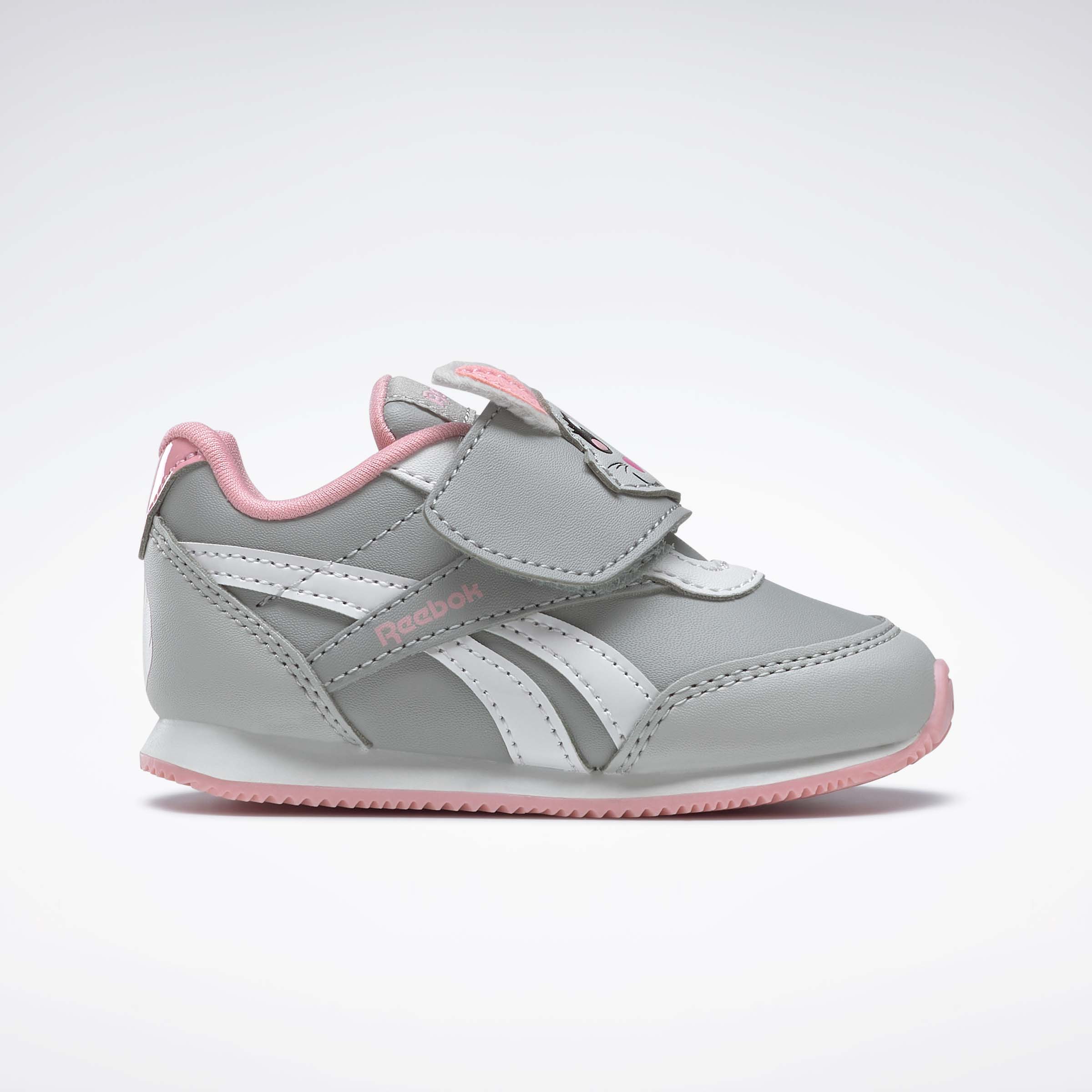 Reebok grey and 2025 pink shoes