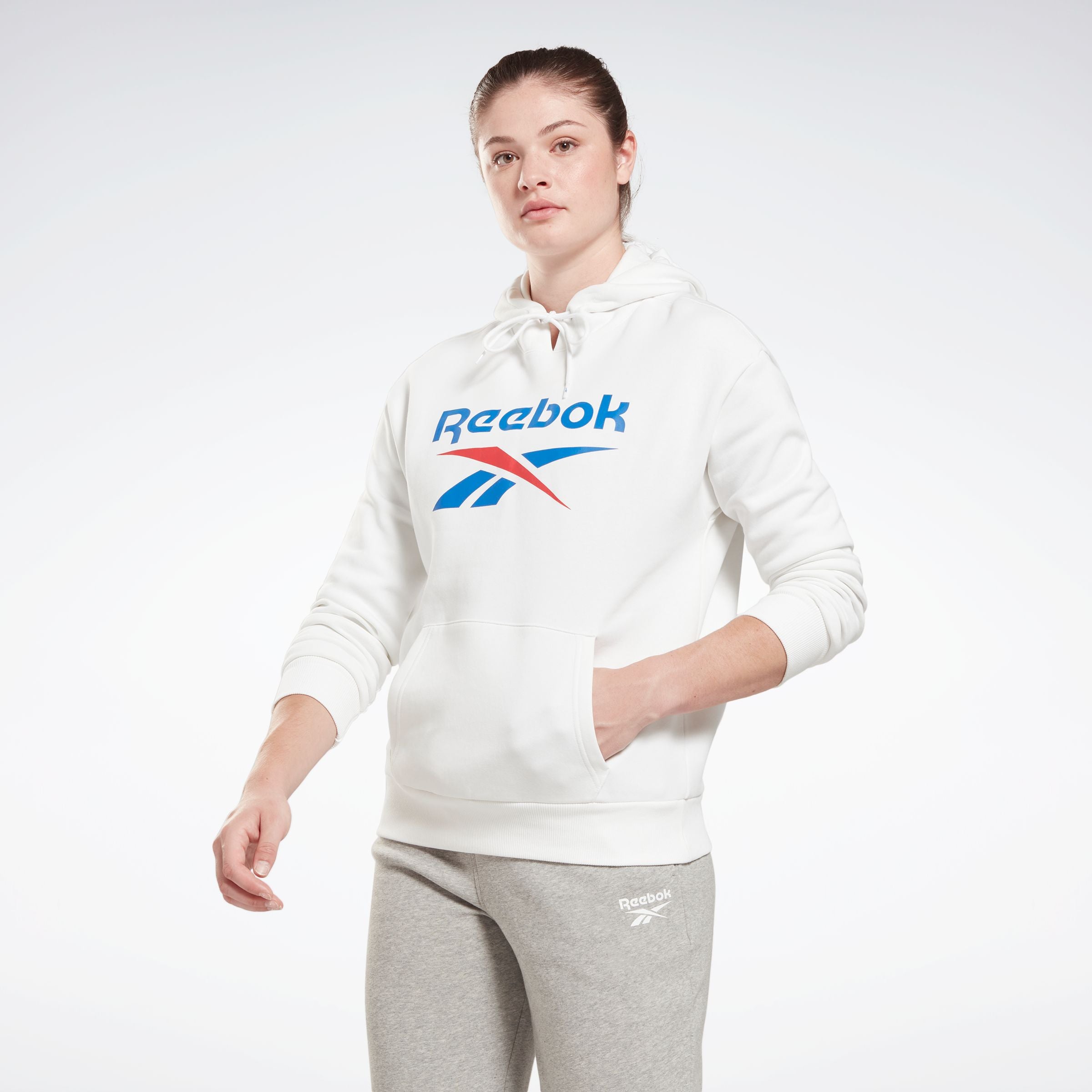 Reebok Identity Big Logo Fleece Hoodie White – Reebok Australia