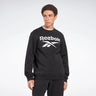 Reebok Identity Fleece Stacked Logo Crew Sweatshirt Black