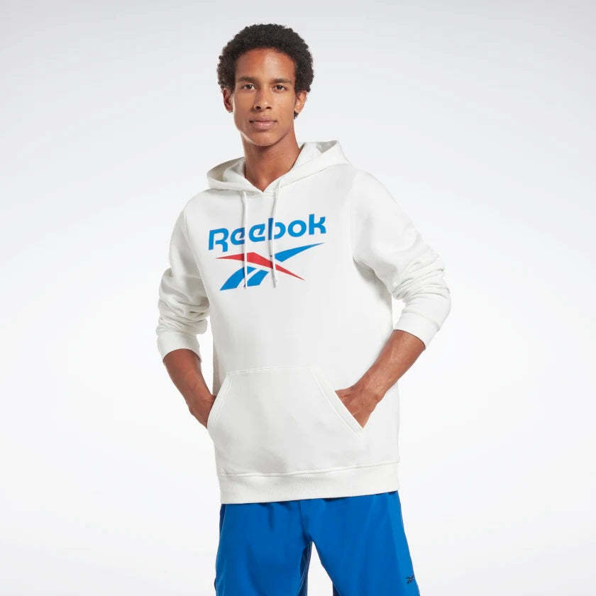 Reebok Identity Fleece Stacked Logo Pullover Hoodie White – Reebok ...
