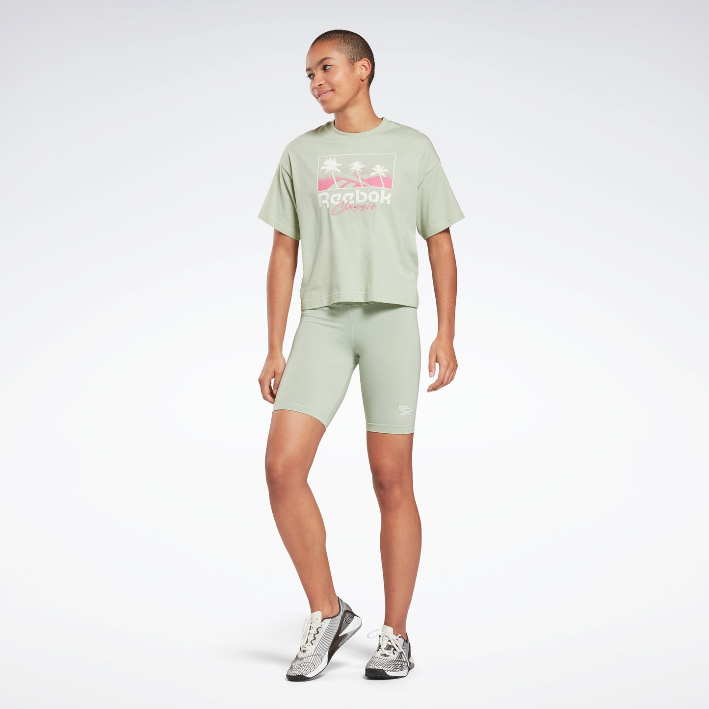 Reebok Identity Fitted Logo Shorts Light Sage