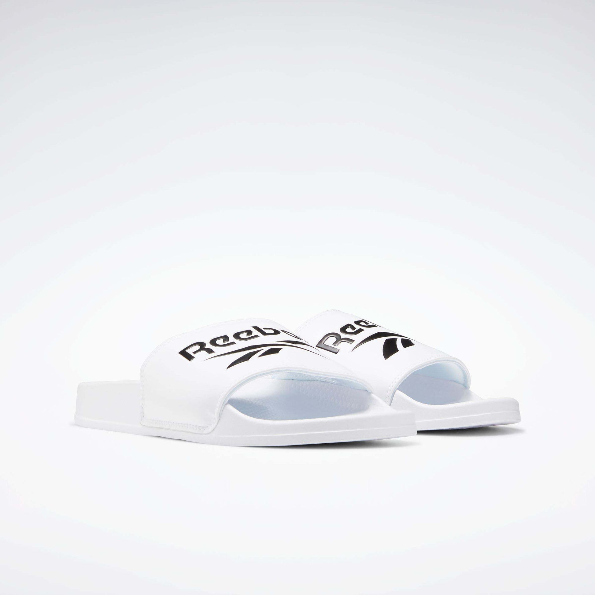 reebok sliders white