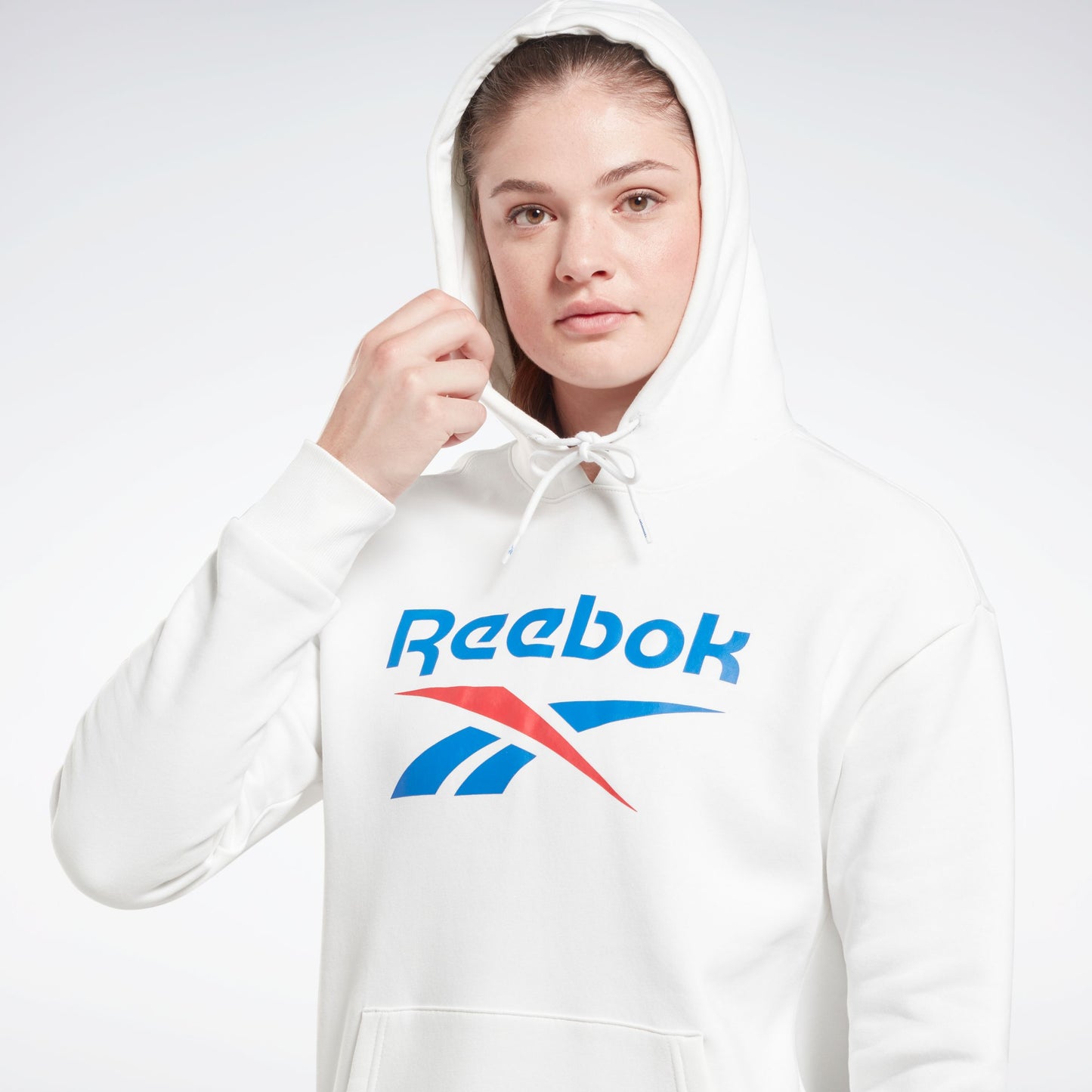 Reebok Identity Big Logo Fleece Hoodie White