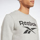 Reebok Identity Fleece Stacked Logo Crew Sweatshirt Medium Grey Heather