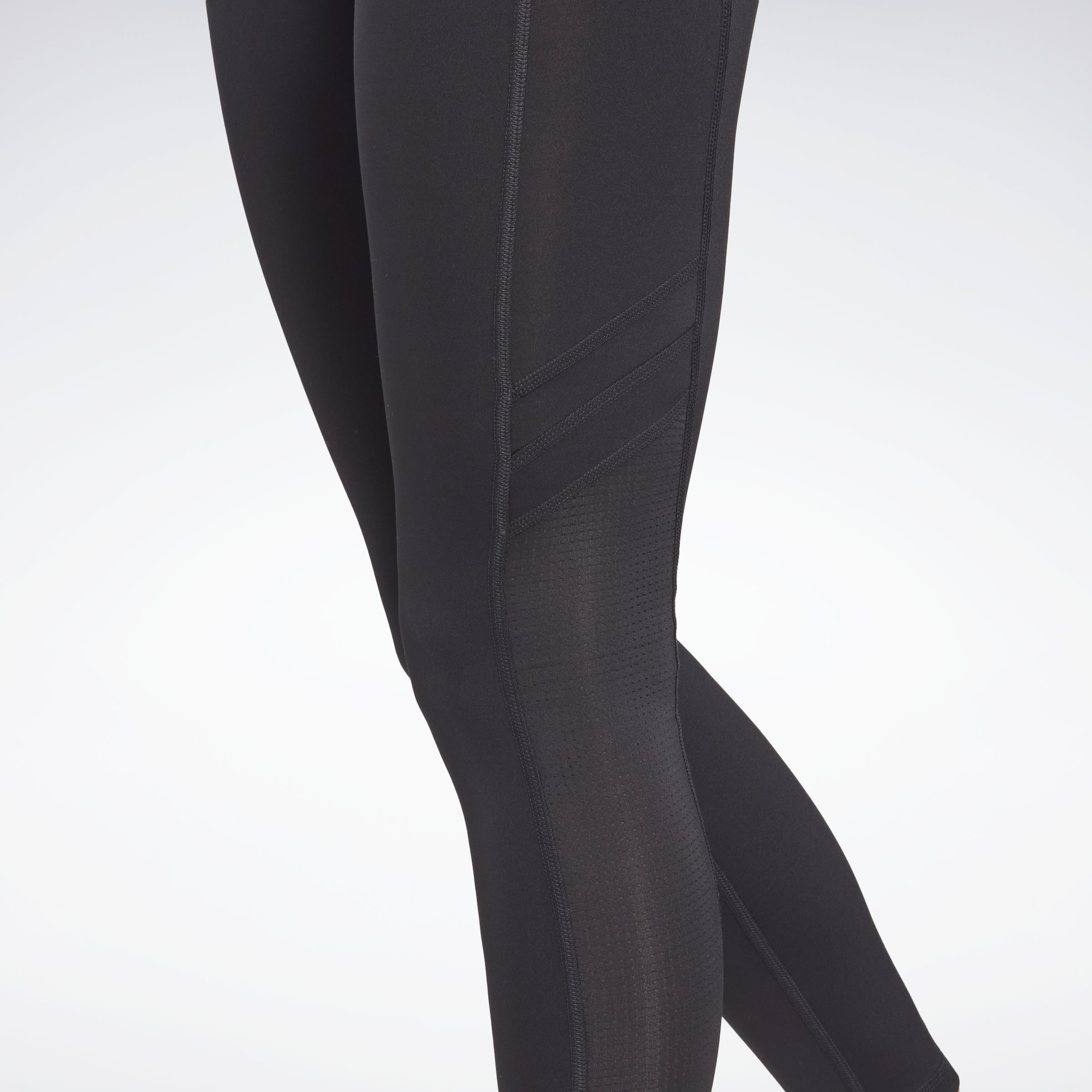 Reebok training mesh on sale insert leggings in black