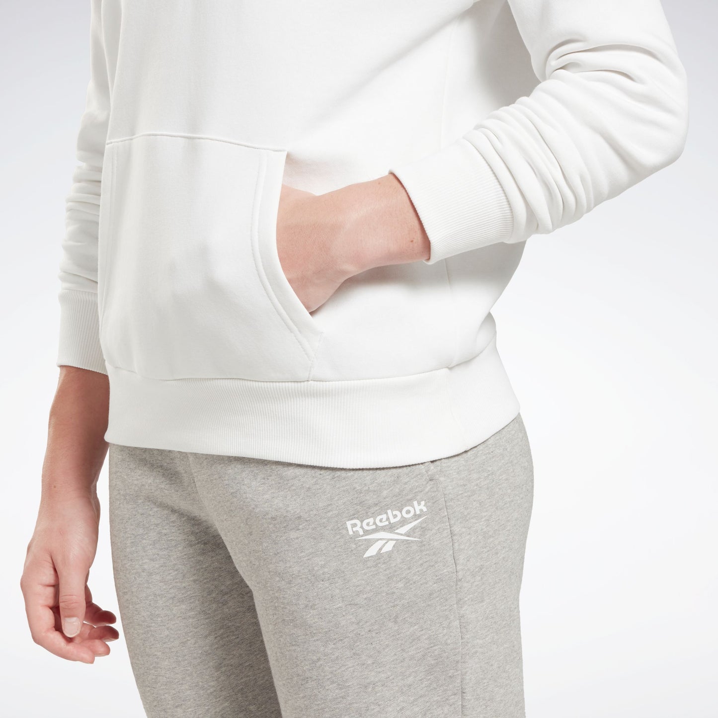 Reebok Identity Big Logo Fleece Hoodie White