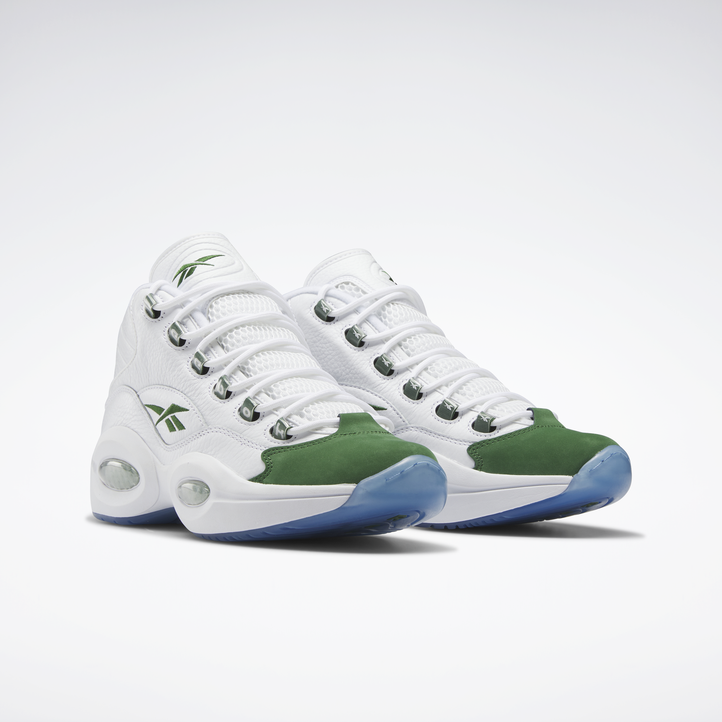 Question Mid Basketball Shoes White/Pine Green/White – Reebok Australia