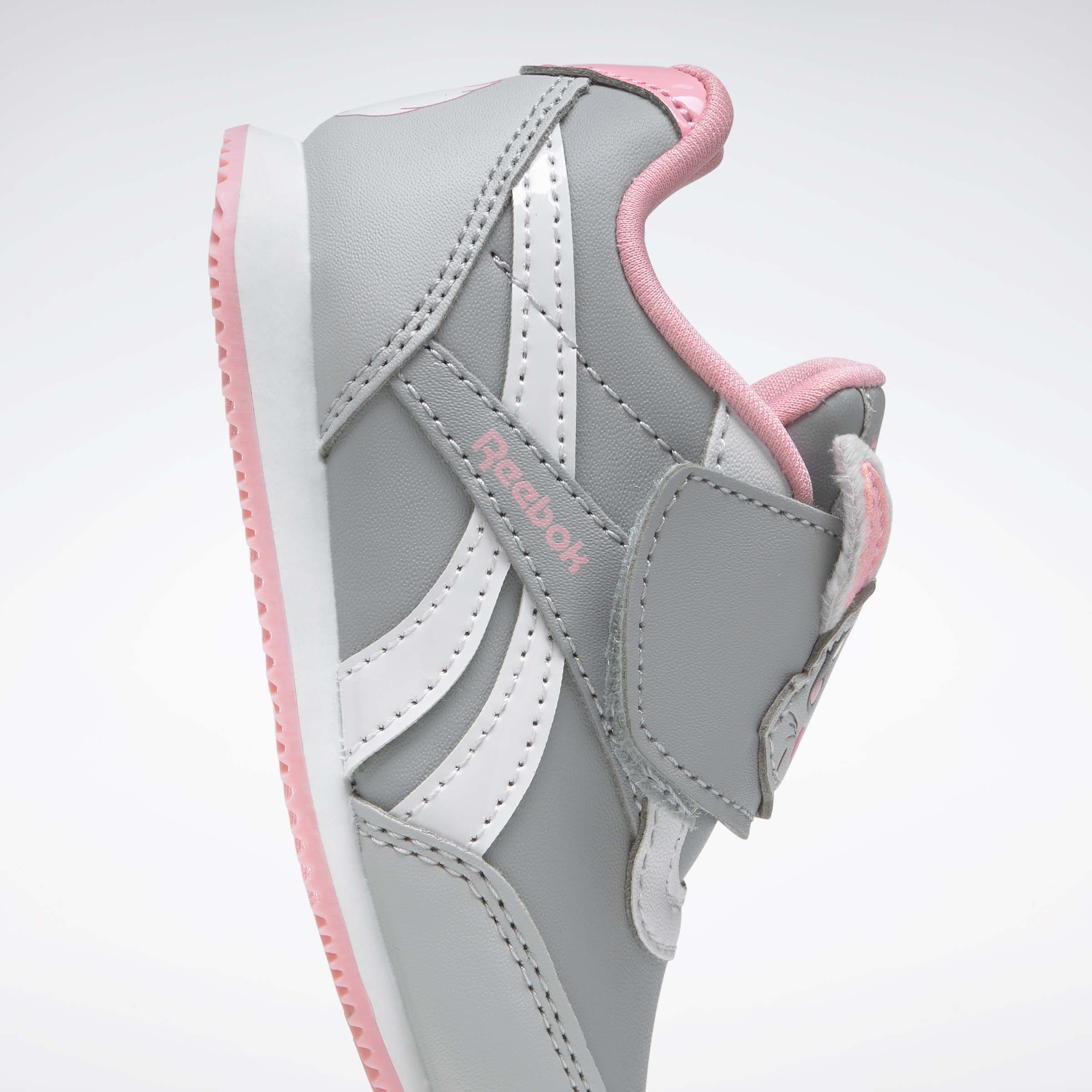 Reebok grey and 2025 pink shoes