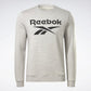 Reebok Identity Fleece Stacked Logo Crew Sweatshirt Medium Grey Heather