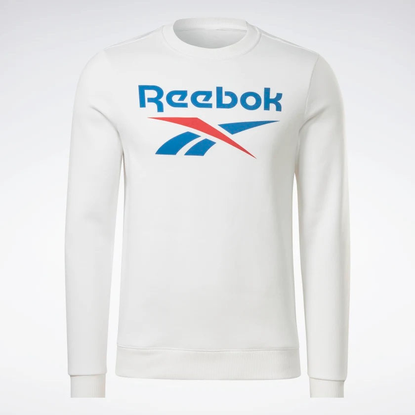Reebok Identity Fleece Stacked Logo Crew Sweatshirt White