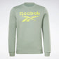 Reebok Identity Fleece Stacked Logo Crew Sweatshirt Harmony Green