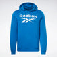Reebok Identity Fleece Stacked Logo Pullover Hoodie Vector Blue