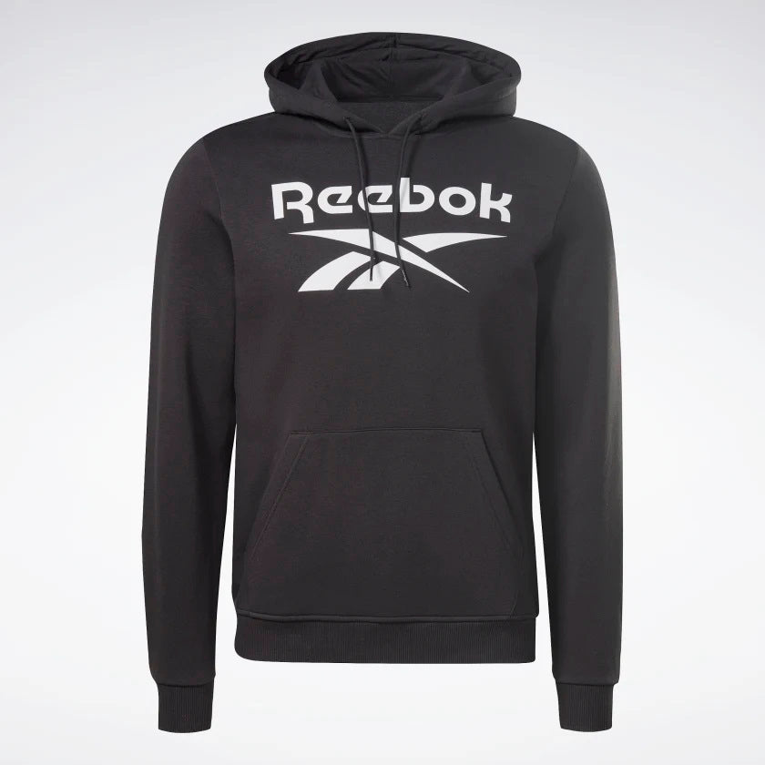 Reebok Identity Fleece Stacked Logo Pullover Hoodie Black